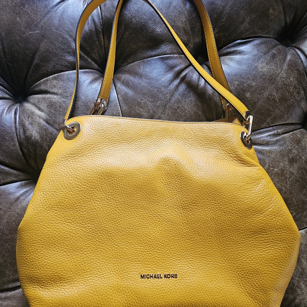 Michael Kors Yellow Leather Shoulder Bag